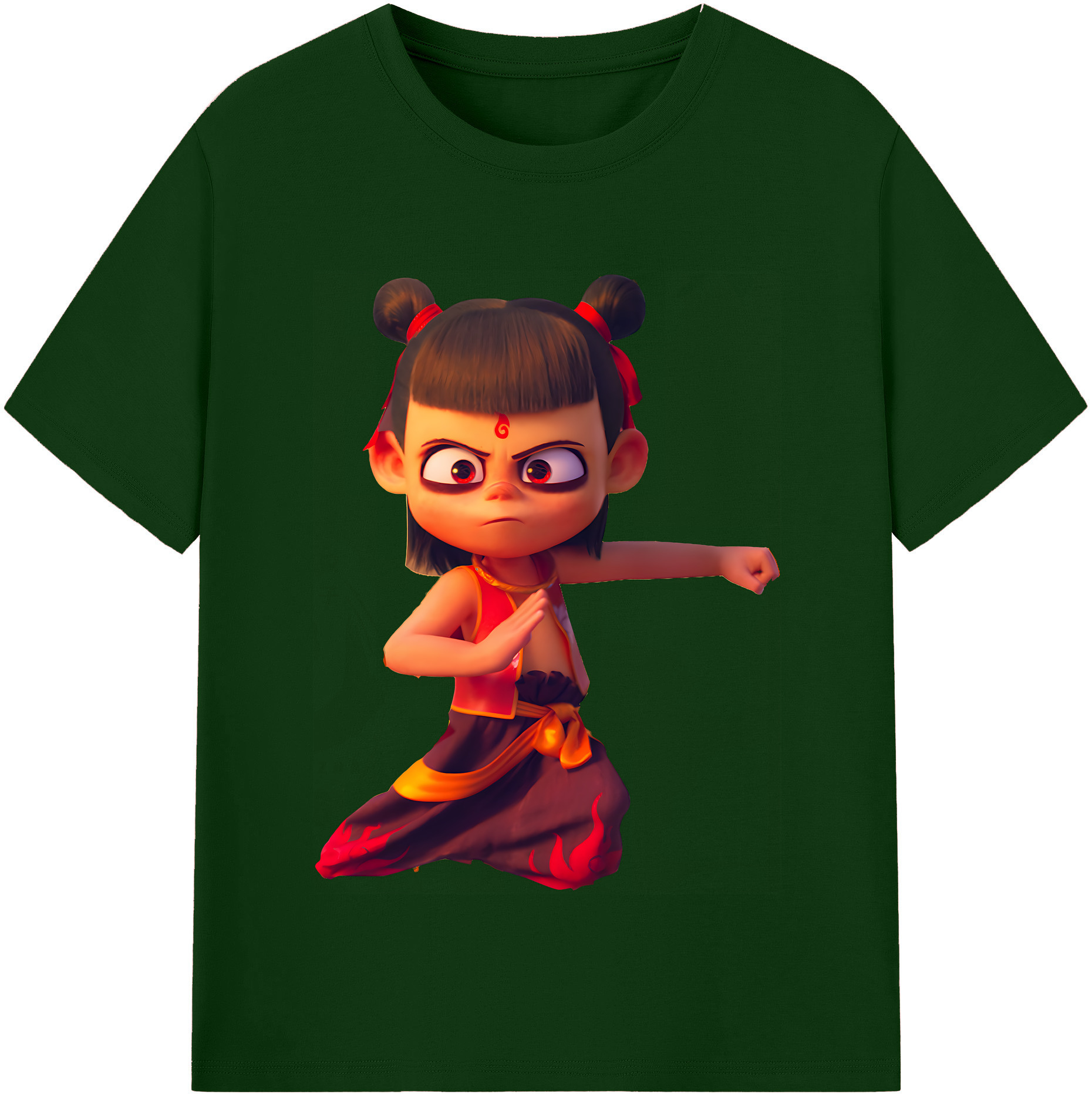 （画像用） Ne Zha 2 ナタ 魔童の大暴れ 綿100％半袖Tシャツ（フロントプリント）